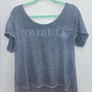 FREE PEOPLE, Scoop Neck “Tribute” distressed pocket tee, Large